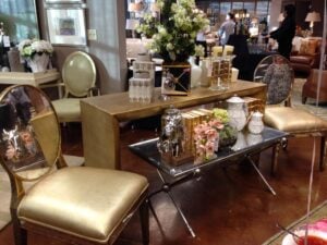 IBB- gold and mirrored chairs and tables