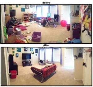organized chaos with a twist before after play room