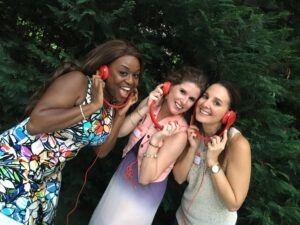 HeartStories red headphones